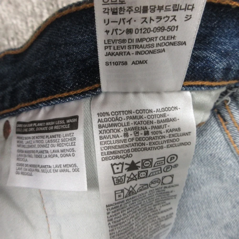 Levis Jeans Mens 36x30 Blue 501 Button Fly Original‎ Stone WashDenim Pants
